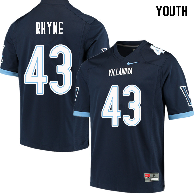 Youth #43 Forrest Rhyne Villanova Wildcats College Football Jerseys Sale-Navy